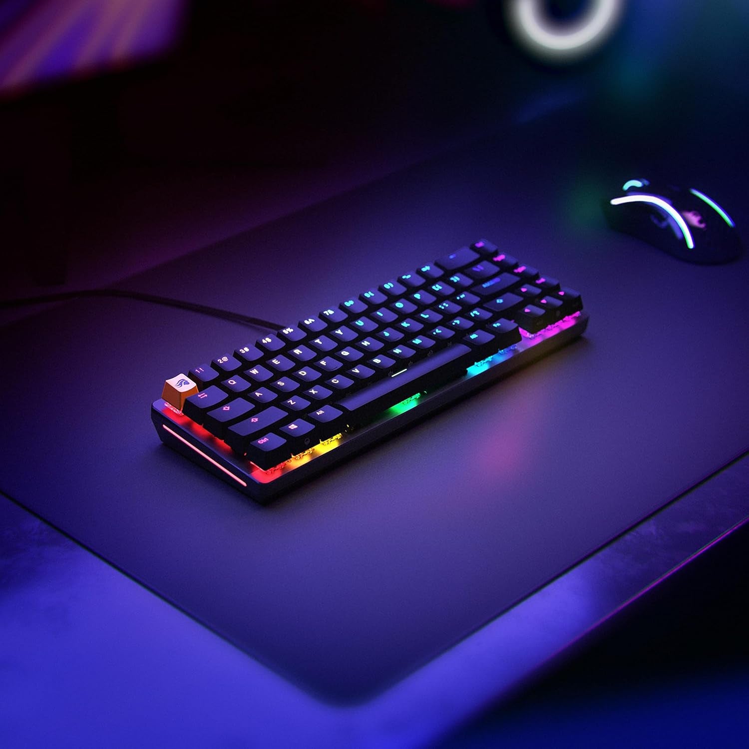 Custom Gaming Keyboard - GMMK 60% Percent Compact - USB C Wired Mechanical Keyboard - RGB Hot Swappable Switches & Keycaps - Black Metal Top Plate