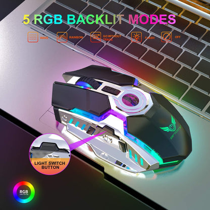 - Rechargeable Wireless Gaming Mice with USB Receiver and Decompress Crystal Ball-Black