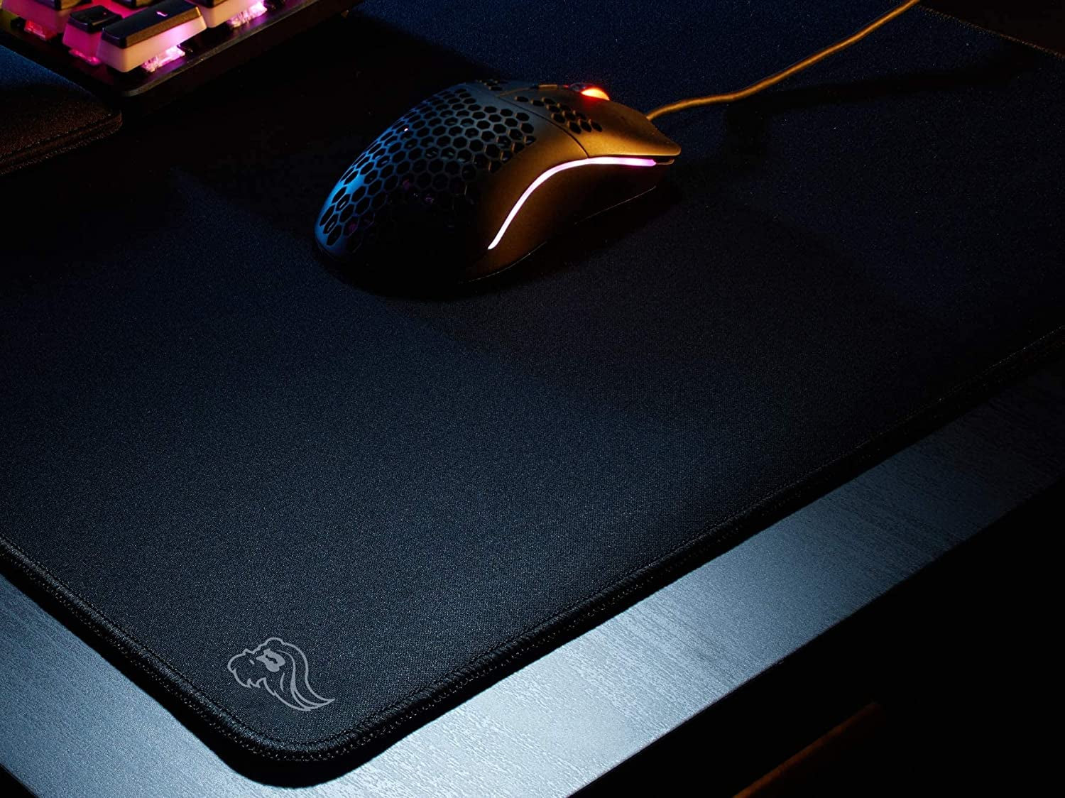 Large Gaming Mouse Mat/Pad - Stealth Edition - Stitched Edges, Black Cloth Mousepad | 11"X13" (G-L-Stealth)